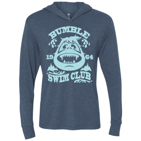 T-Shirts Indigo / X-Small Bumble Club Triblend Long Sleeve Hoodie Tee