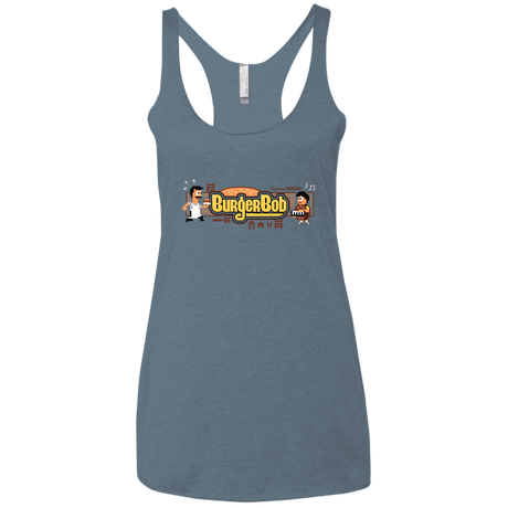 T-Shirts Indigo / X-Small Burger Bob Women's Triblend Racerback Tank