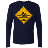 T-Shirts Midnight Navy / Small Cactuar Crossing Men's Premium Long Sleeve