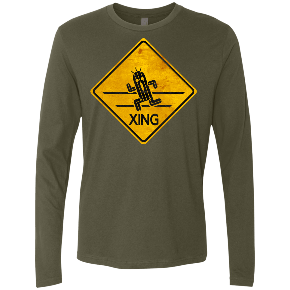 T-Shirts Military Green / Small Cactuar Crossing Men's Premium Long Sleeve