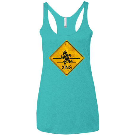 T-Shirts Tahiti Blue / X-Small Cactuar Crossing Women's Triblend Racerback Tank