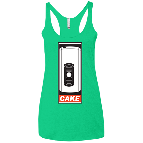 T-Shirts Envy / X-Small Cake is a Lie Women's Triblend Racerback Tank