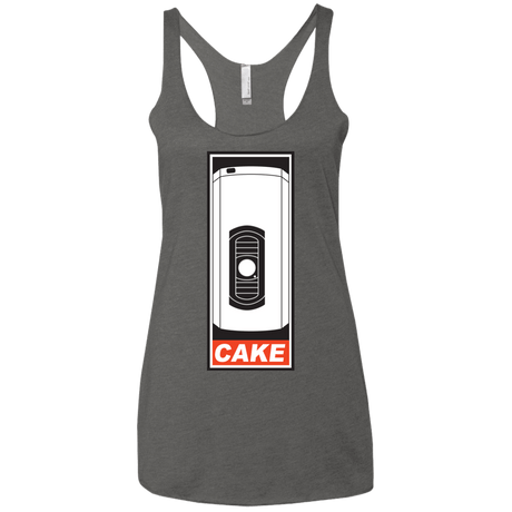 T-Shirts Premium Heather / X-Small Cake is a Lie Women's Triblend Racerback Tank
