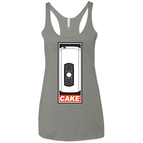 T-Shirts Venetian Grey / X-Small Cake is a Lie Women's Triblend Racerback Tank
