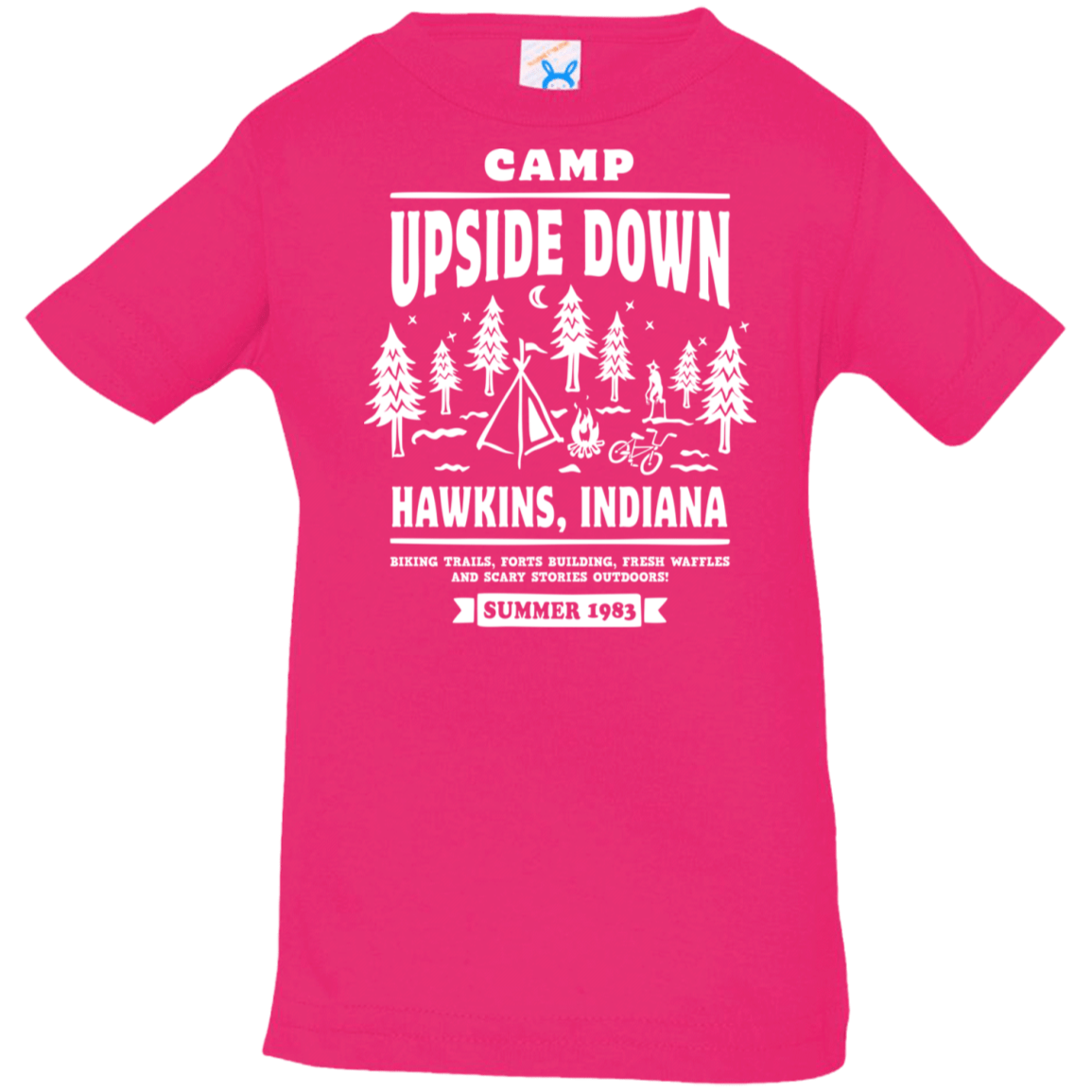 T-Shirts Hot Pink / 6 Months Camp Upside Down Infant Premium T-Shirt