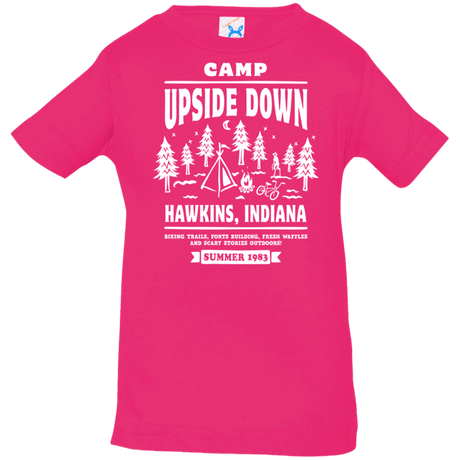 T-Shirts Hot Pink / 6 Months Camp Upside Down Infant Premium T-Shirt