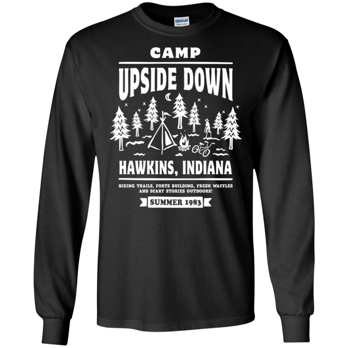 T-Shirts Black / S Camp Upside Down Men's Long Sleeve T-Shirt