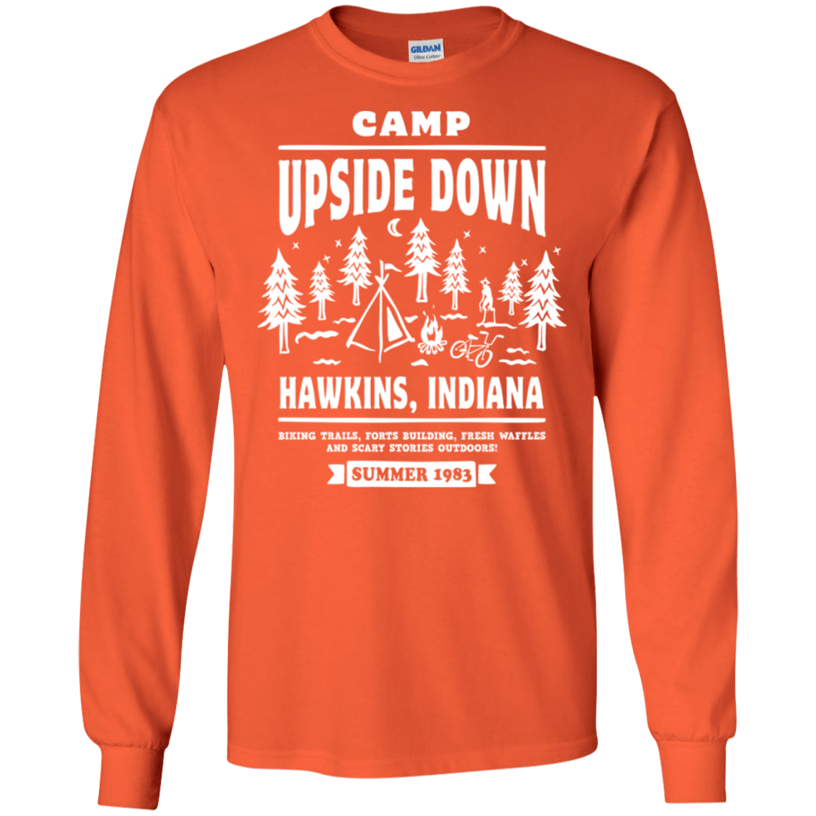 T-Shirts Orange / S Camp Upside Down Men's Long Sleeve T-Shirt