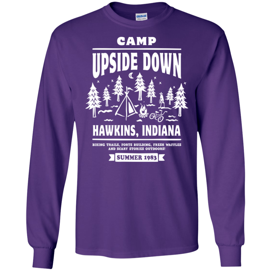 T-Shirts Purple / S Camp Upside Down Men's Long Sleeve T-Shirt