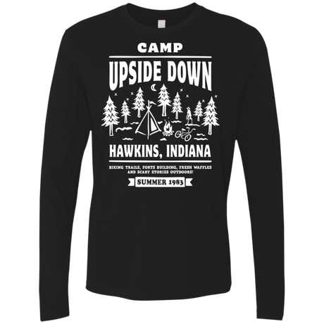 T-Shirts Black / S Camp Upside Down Men's Premium Long Sleeve
