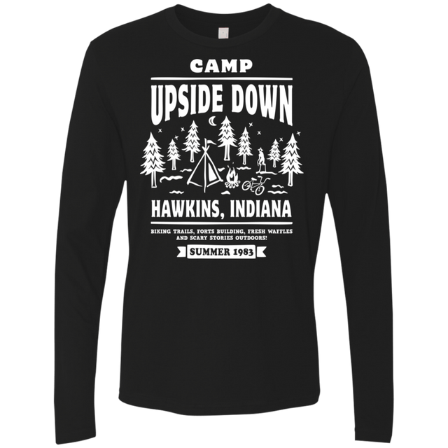 T-Shirts Black / S Camp Upside Down Men's Premium Long Sleeve