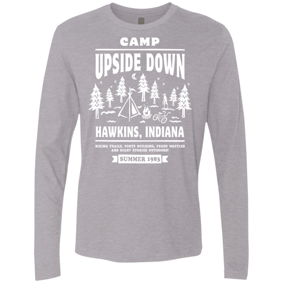 T-Shirts Heather Grey / S Camp Upside Down Men's Premium Long Sleeve