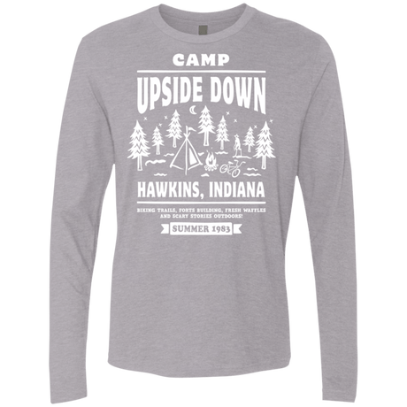 T-Shirts Heather Grey / S Camp Upside Down Men's Premium Long Sleeve