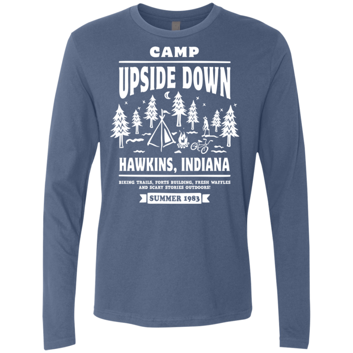 T-Shirts Indigo / S Camp Upside Down Men's Premium Long Sleeve