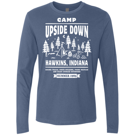 T-Shirts Indigo / S Camp Upside Down Men's Premium Long Sleeve