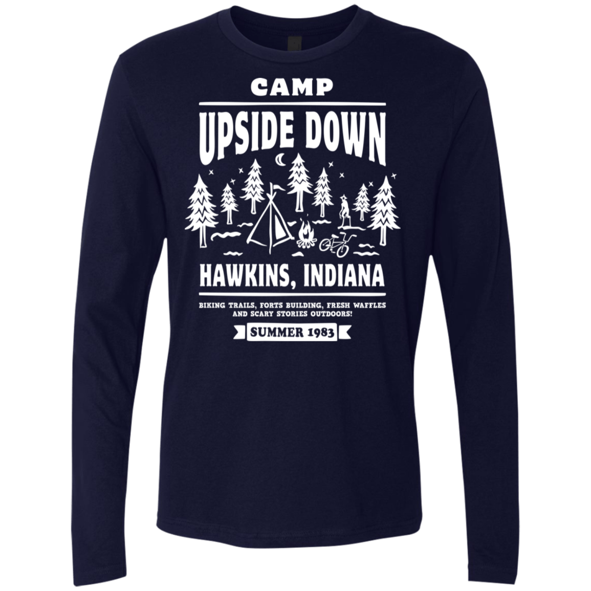 T-Shirts Midnight Navy / S Camp Upside Down Men's Premium Long Sleeve