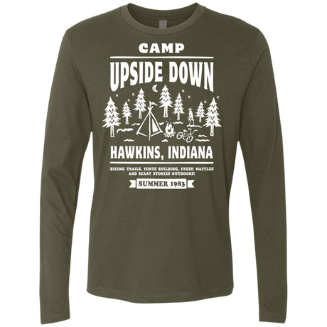 T-Shirts Military Green / S Camp Upside Down Men's Premium Long Sleeve