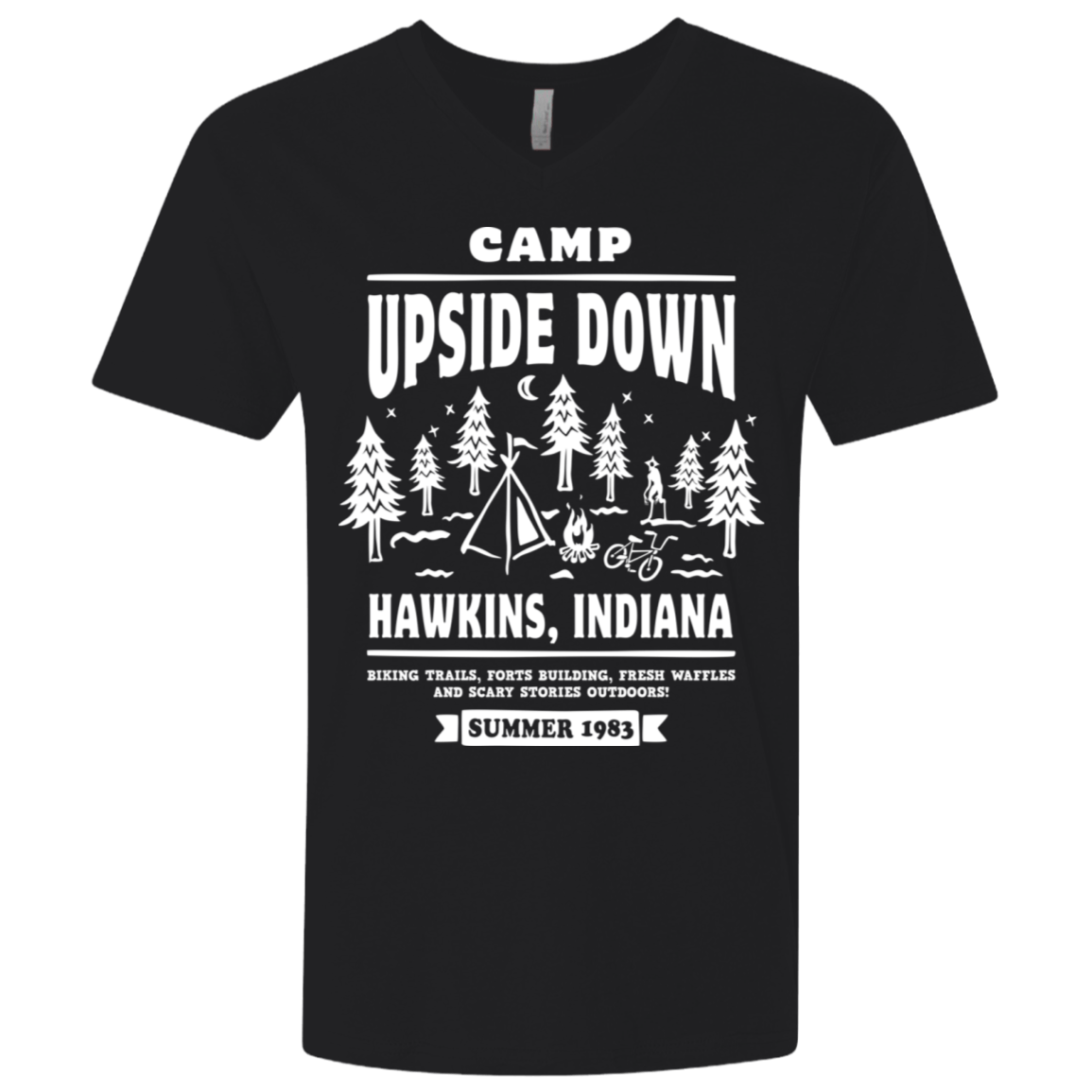T-Shirts Black / X-Small Camp Upside Down Men's Premium V-Neck