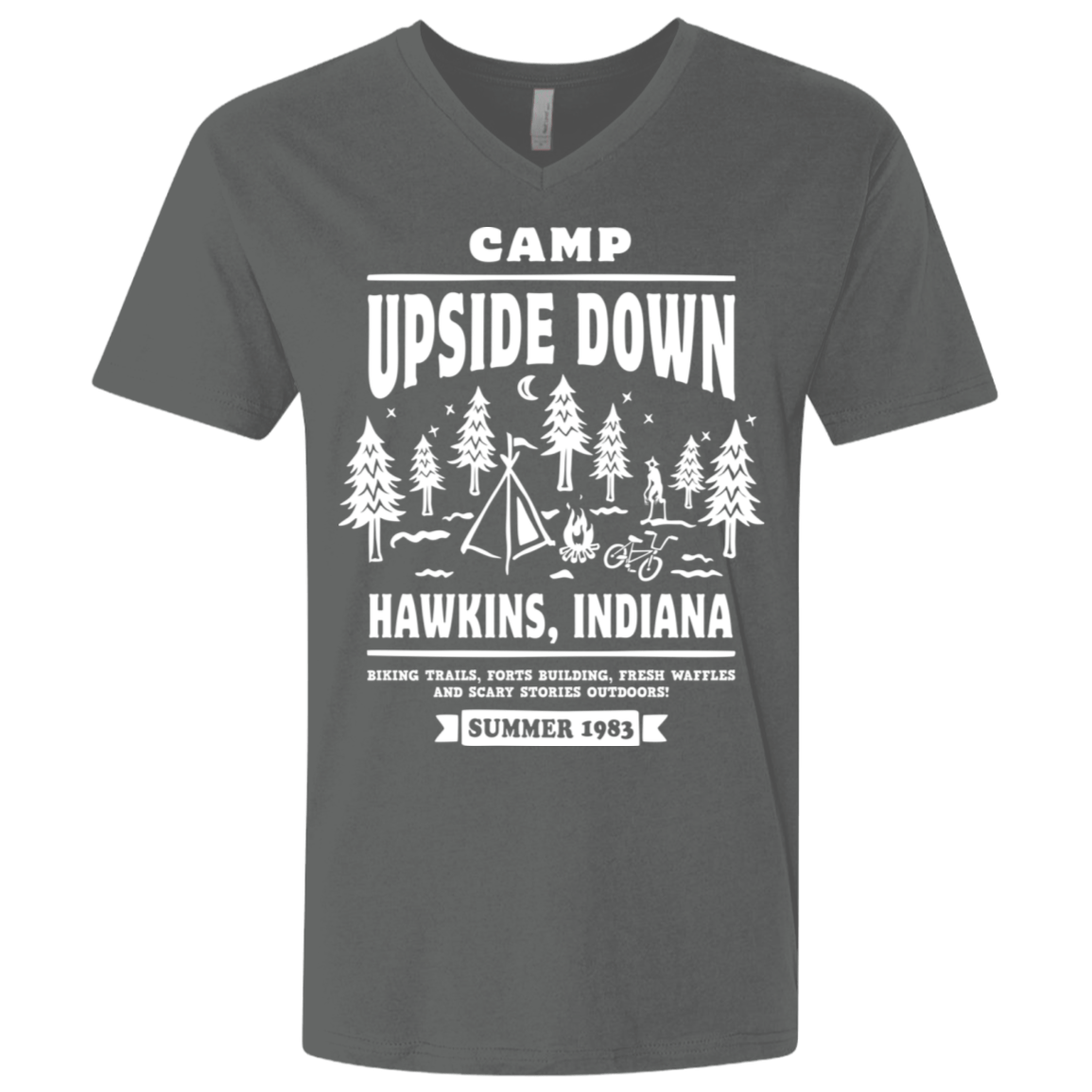 T-Shirts Heavy Metal / X-Small Camp Upside Down Men's Premium V-Neck