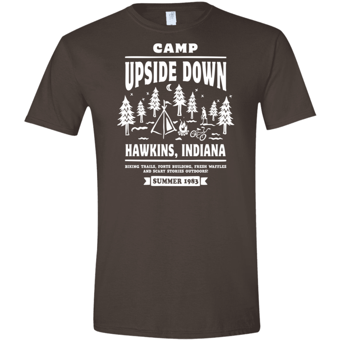 T-Shirts Dark Chocolate / S Camp Upside Down Men's Semi-Fitted Softstyle
