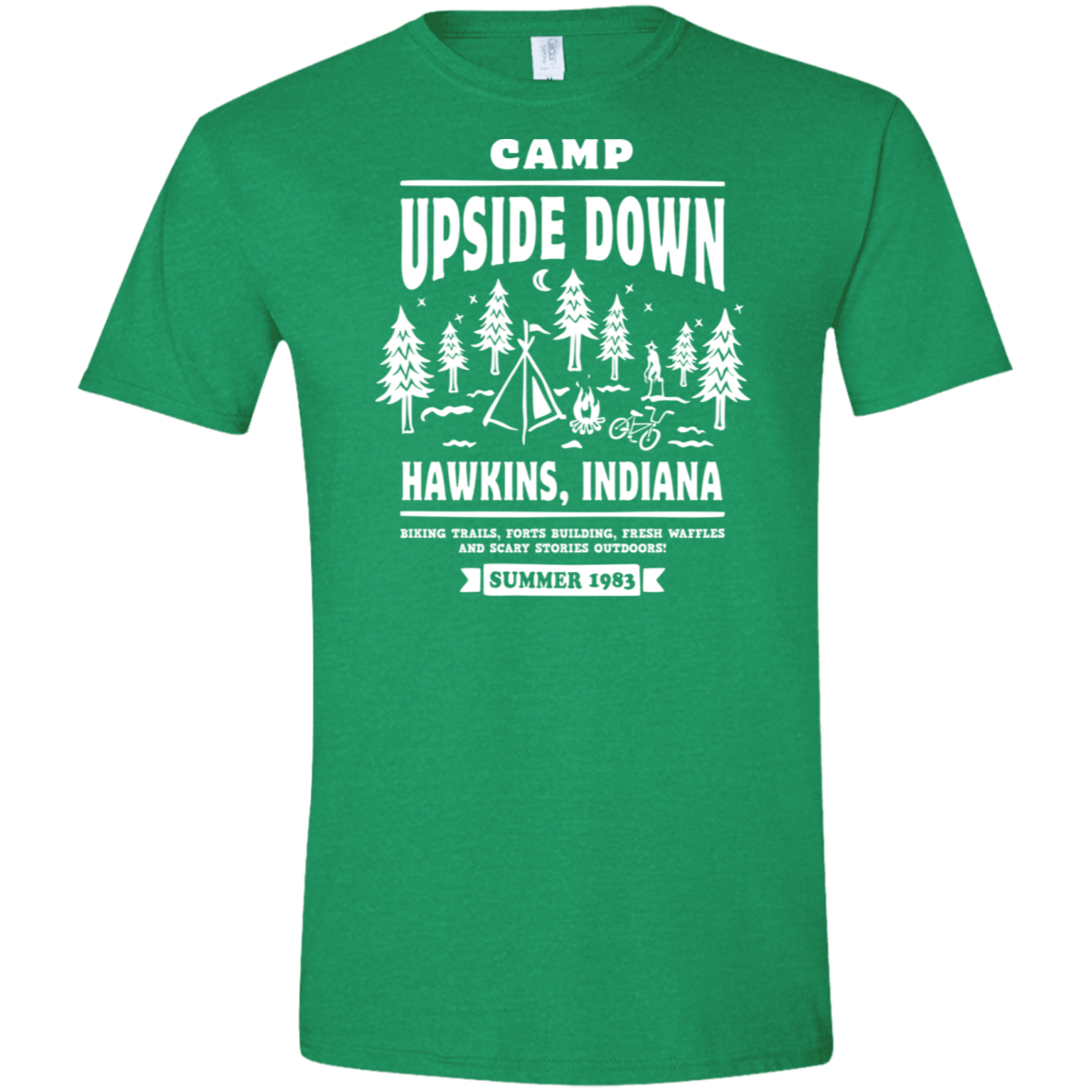 T-Shirts Heather Irish Green / S Camp Upside Down Men's Semi-Fitted Softstyle