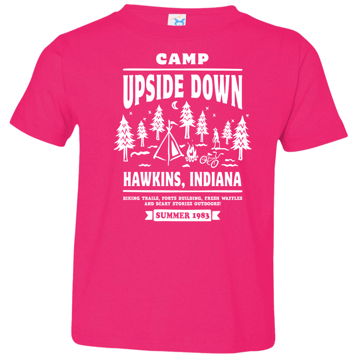 T-Shirts Hot Pink / 2T Camp Upside Down Toddler Premium T-Shirt