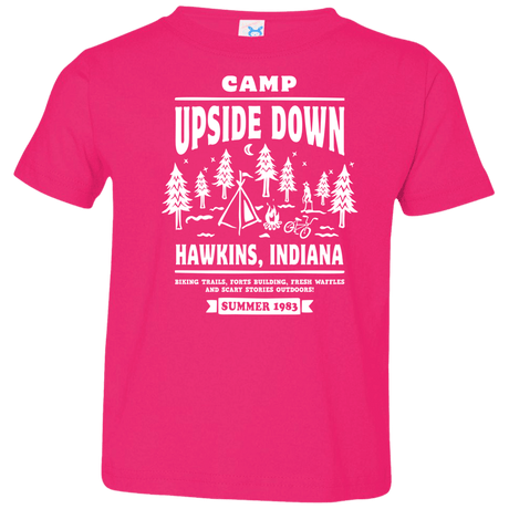 T-Shirts Hot Pink / 2T Camp Upside Down Toddler Premium T-Shirt