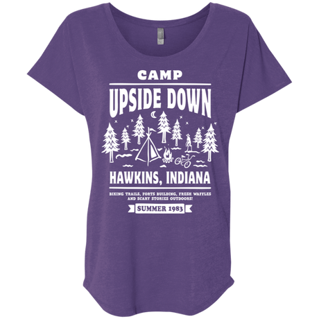 T-Shirts Purple Rush / X-Small Camp Upside Down Triblend Dolman Sleeve