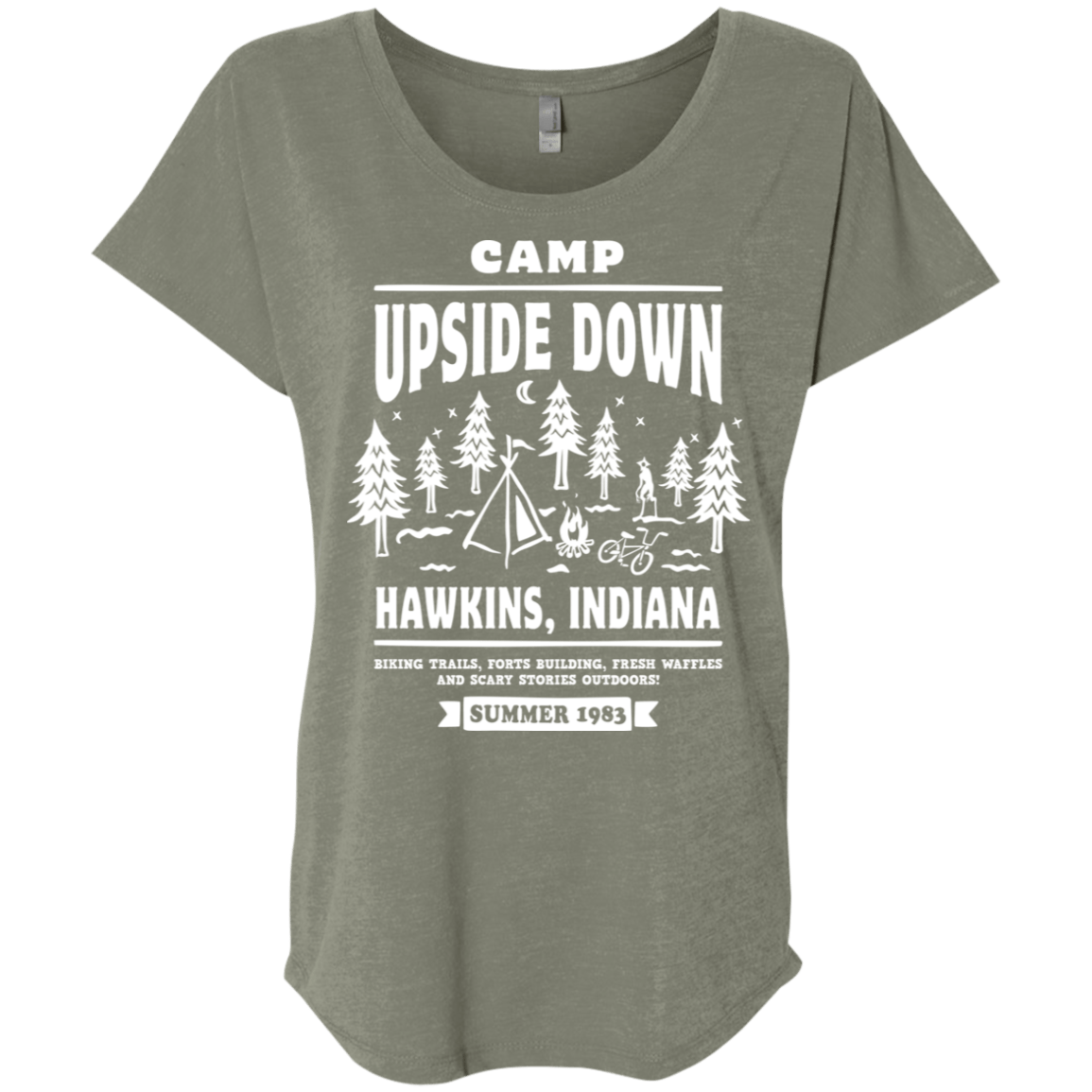 T-Shirts Venetian Grey / X-Small Camp Upside Down Triblend Dolman Sleeve