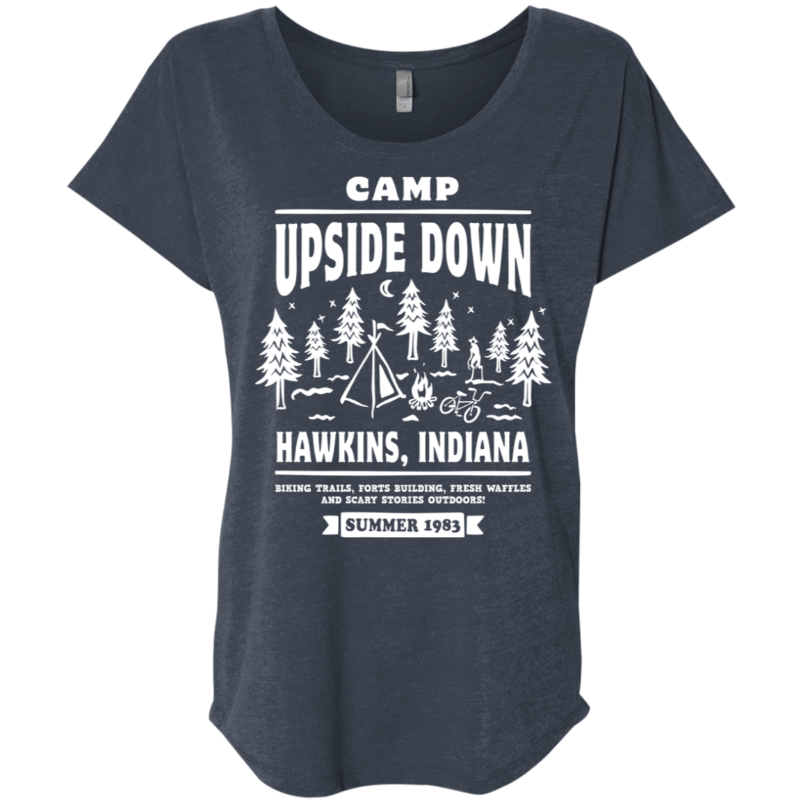 T-Shirts Vintage Navy / X-Small Camp Upside Down Triblend Dolman Sleeve