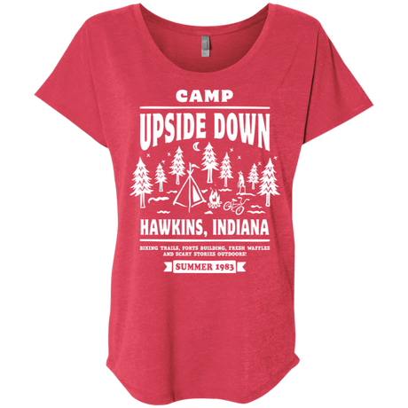 T-Shirts Vintage Red / X-Small Camp Upside Down Triblend Dolman Sleeve