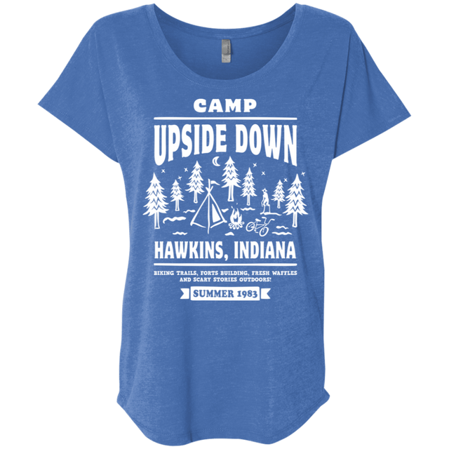 T-Shirts Vintage Royal / X-Small Camp Upside Down Triblend Dolman Sleeve
