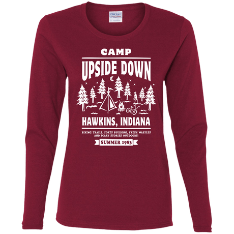 T-Shirts Cardinal / S Camp Upside Down Women's Long Sleeve T-Shirt