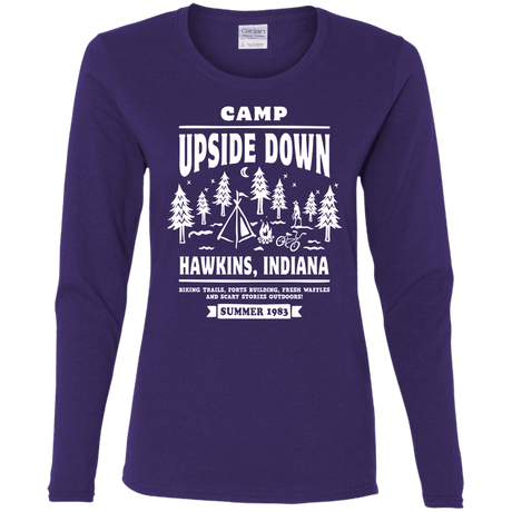 T-Shirts Purple / S Camp Upside Down Women's Long Sleeve T-Shirt