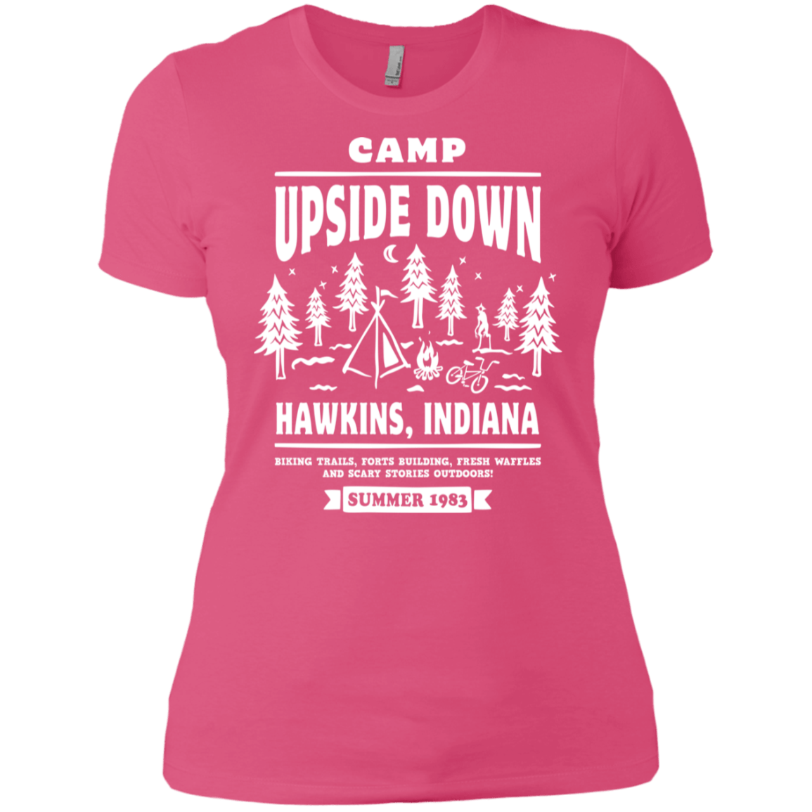 T-Shirts Hot Pink / X-Small Camp Upside Down Women's Premium T-Shirt