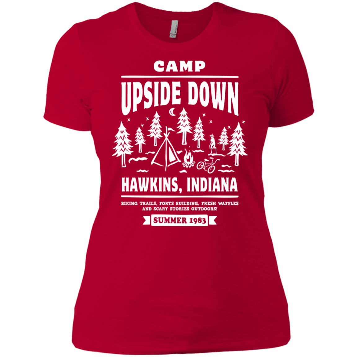 T-Shirts Red / X-Small Camp Upside Down Women's Premium T-Shirt