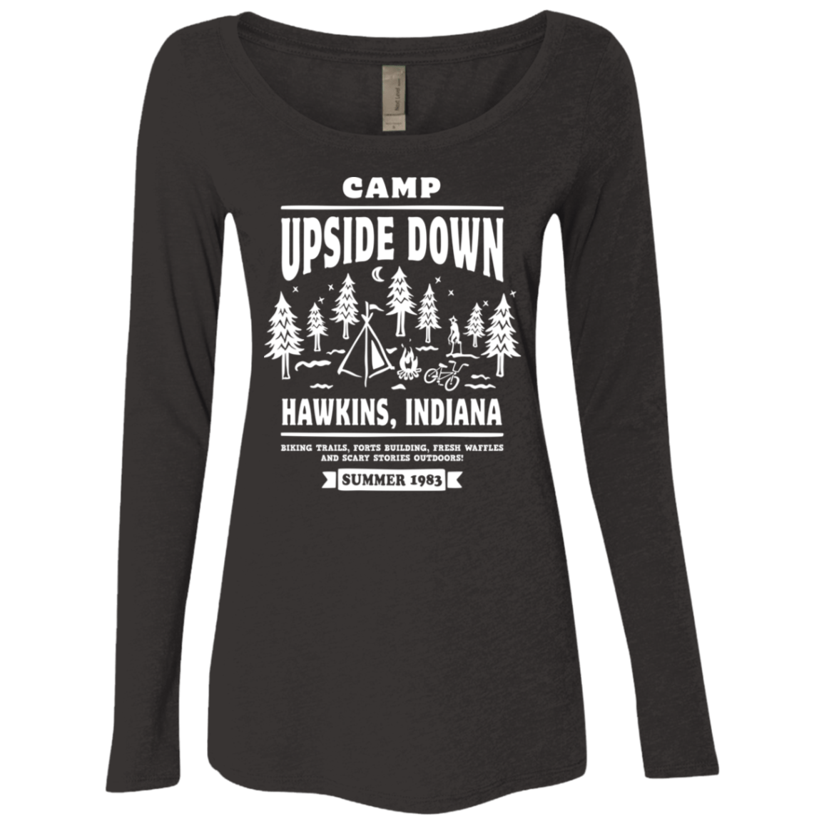 T-Shirts Vintage Black / S Camp Upside Down Women's Triblend Long Sleeve Shirt