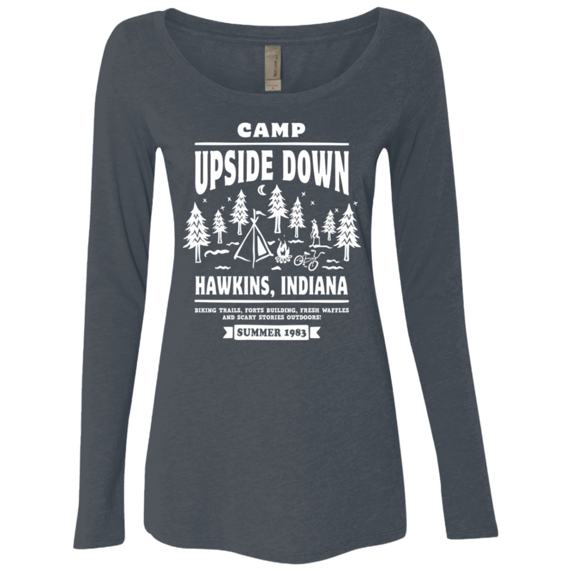 T-Shirts Vintage Navy / S Camp Upside Down Women's Triblend Long Sleeve Shirt