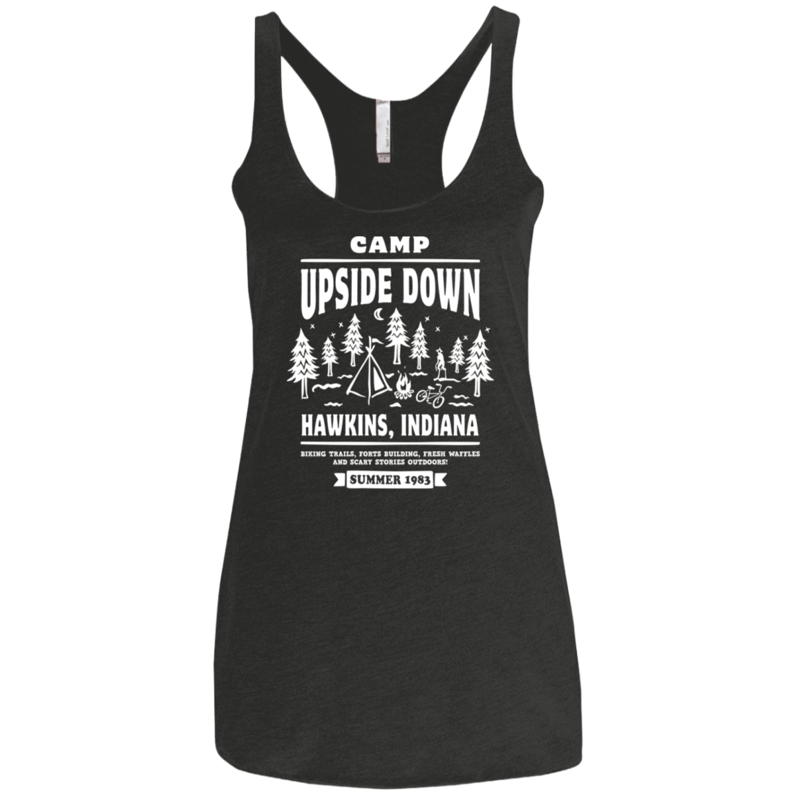 T-Shirts Vintage Black / X-Small Camp Upside Down Women's Triblend Racerback Tank