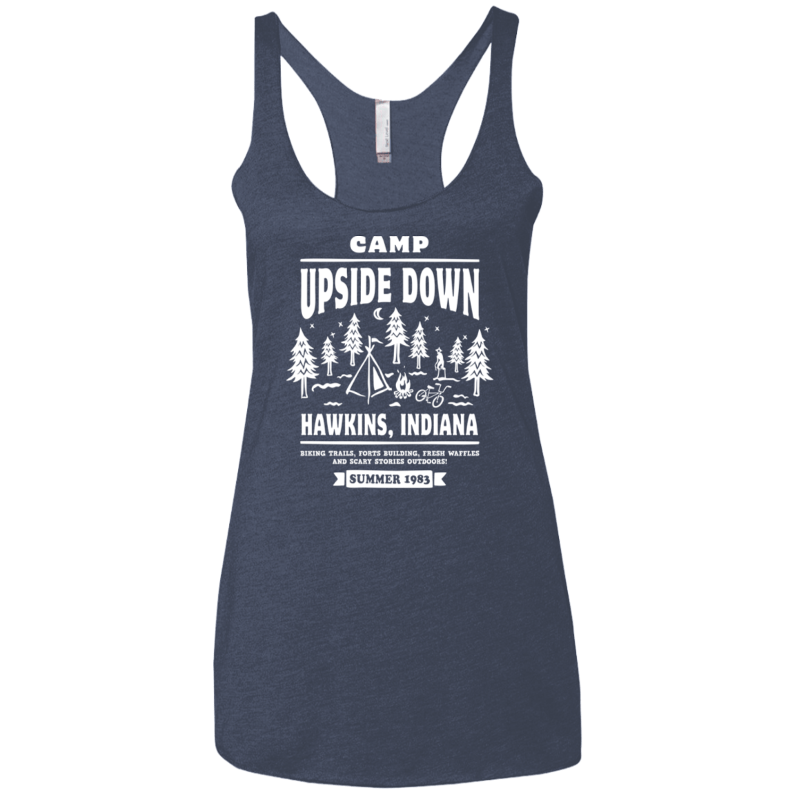 T-Shirts Vintage Navy / X-Small Camp Upside Down Women's Triblend Racerback Tank