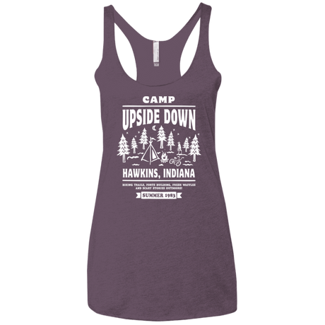 T-Shirts Vintage Purple / X-Small Camp Upside Down Women's Triblend Racerback Tank