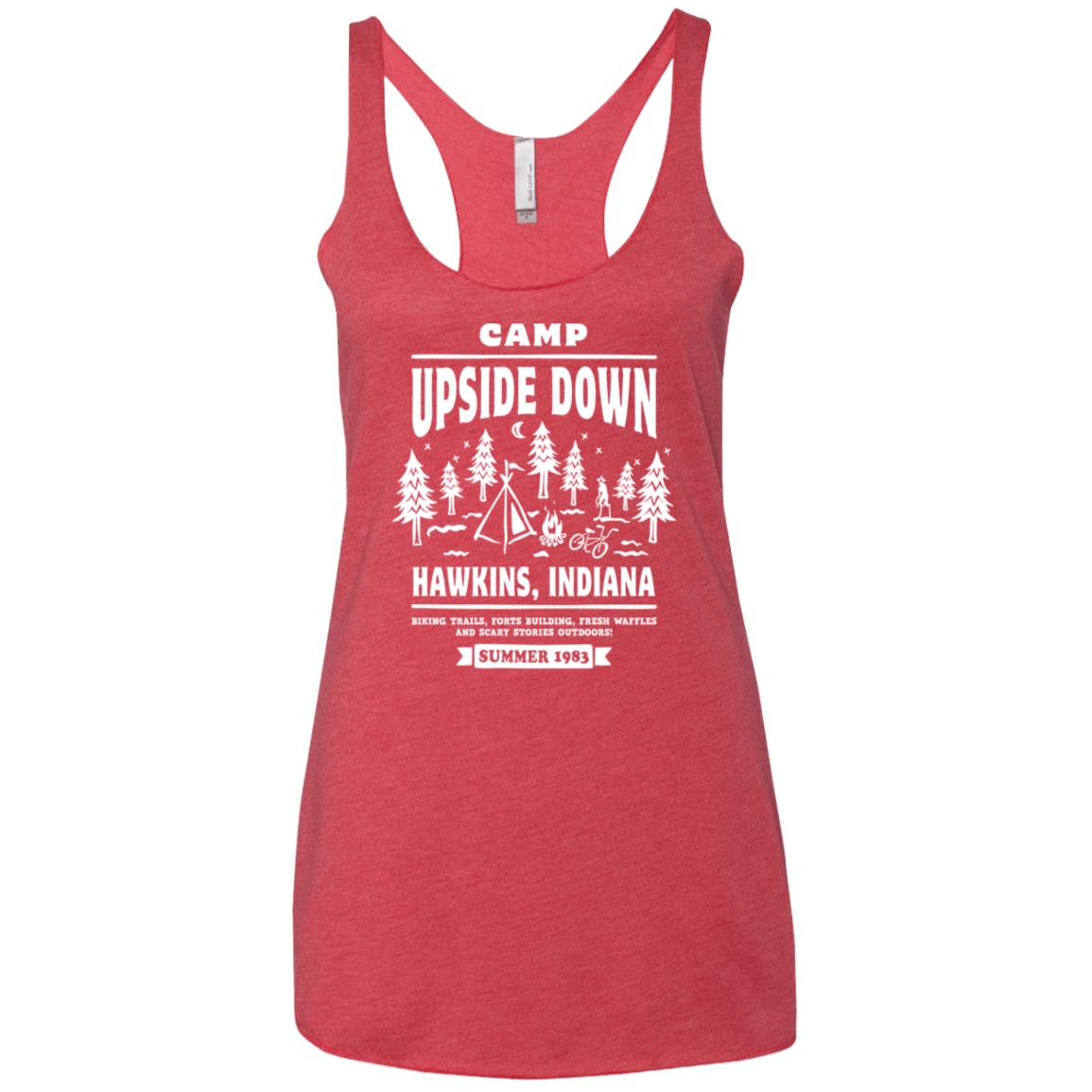 T-Shirts Vintage Red / X-Small Camp Upside Down Women's Triblend Racerback Tank