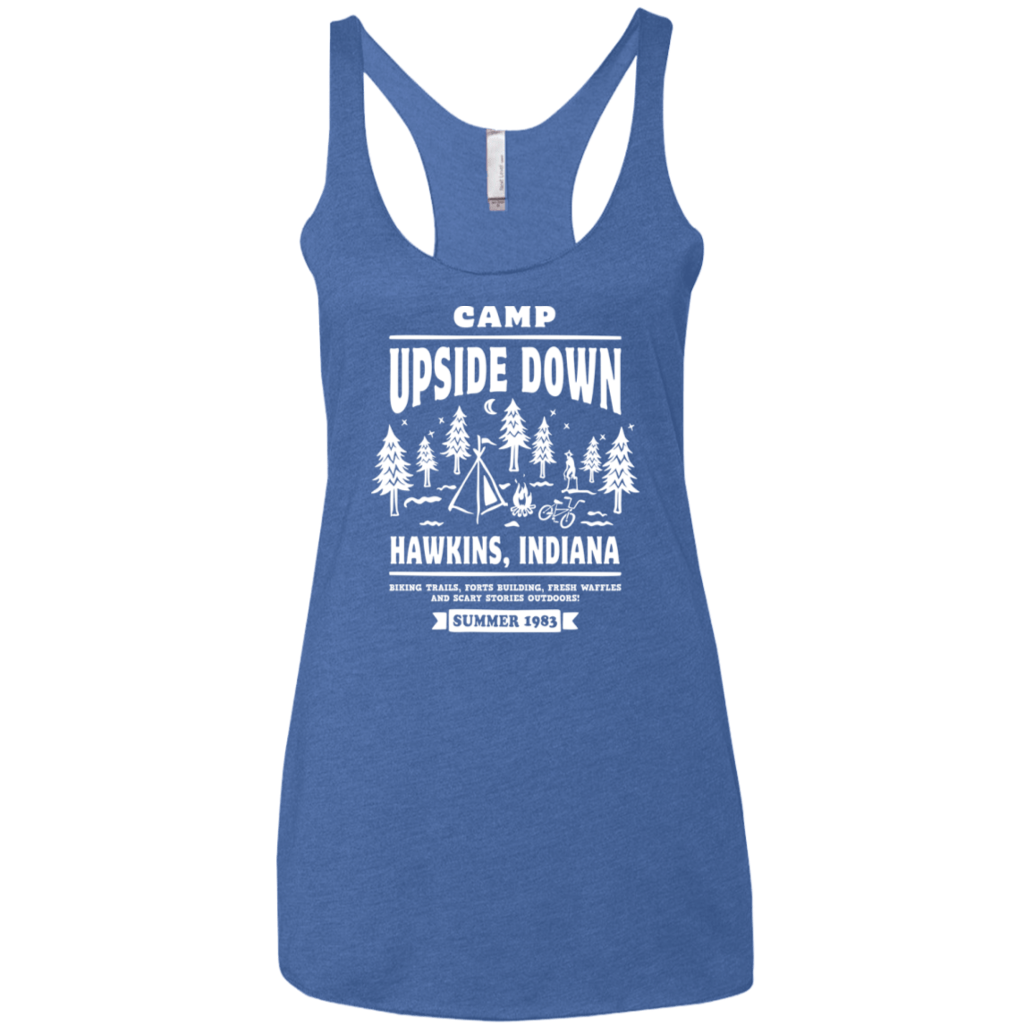 T-Shirts Vintage Royal / X-Small Camp Upside Down Women's Triblend Racerback Tank