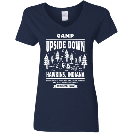 T-Shirts Navy / S Camp Upside Down Women's V-Neck T-Shirt