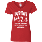 T-Shirts Red / S Camp Upside Down Women's V-Neck T-Shirt