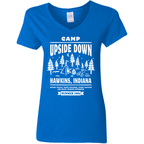 T-Shirts Royal / S Camp Upside Down Women's V-Neck T-Shirt