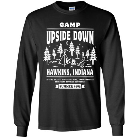 T-Shirts Black / YS Camp Upside Down Youth Long Sleeve T-Shirt