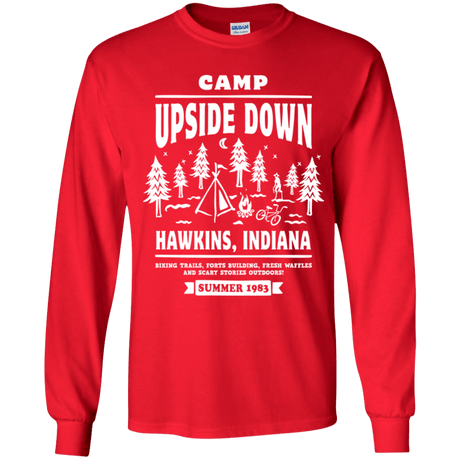 T-Shirts Red / YS Camp Upside Down Youth Long Sleeve T-Shirt