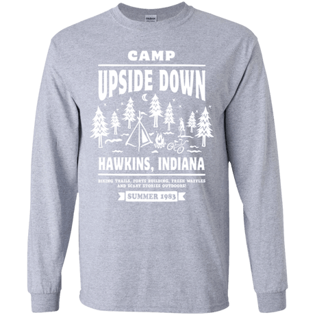 T-Shirts Sport Grey / YS Camp Upside Down Youth Long Sleeve T-Shirt