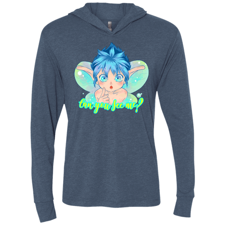 T-Shirts Indigo / X-Small Can you see me Triblend Long Sleeve Hoodie Tee